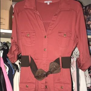 Midi dress with quarter sleeves